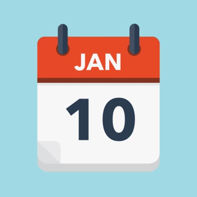 Calendar icon showing 10th January