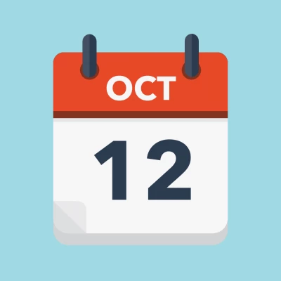 Calendar icon showing 12th October