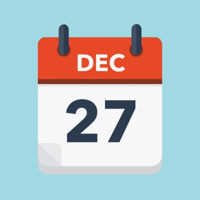 Calendar icon showing 27th December